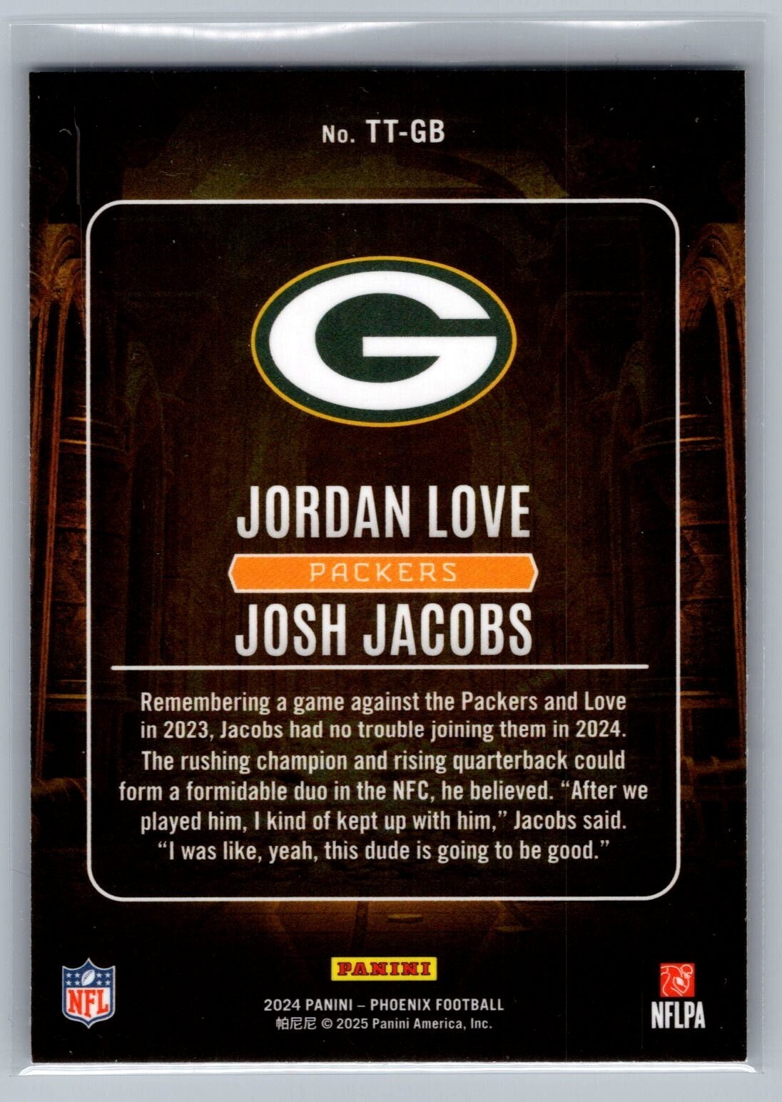 2024 Panini Phoenix Treasured Tandems #14 Jordan Love/Josh Jacobs