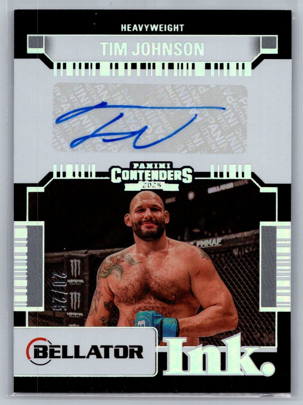 2025 Panini Contenders PFL Bellator Ink Silver #6 Tim Johnson Auto #'d 20/25