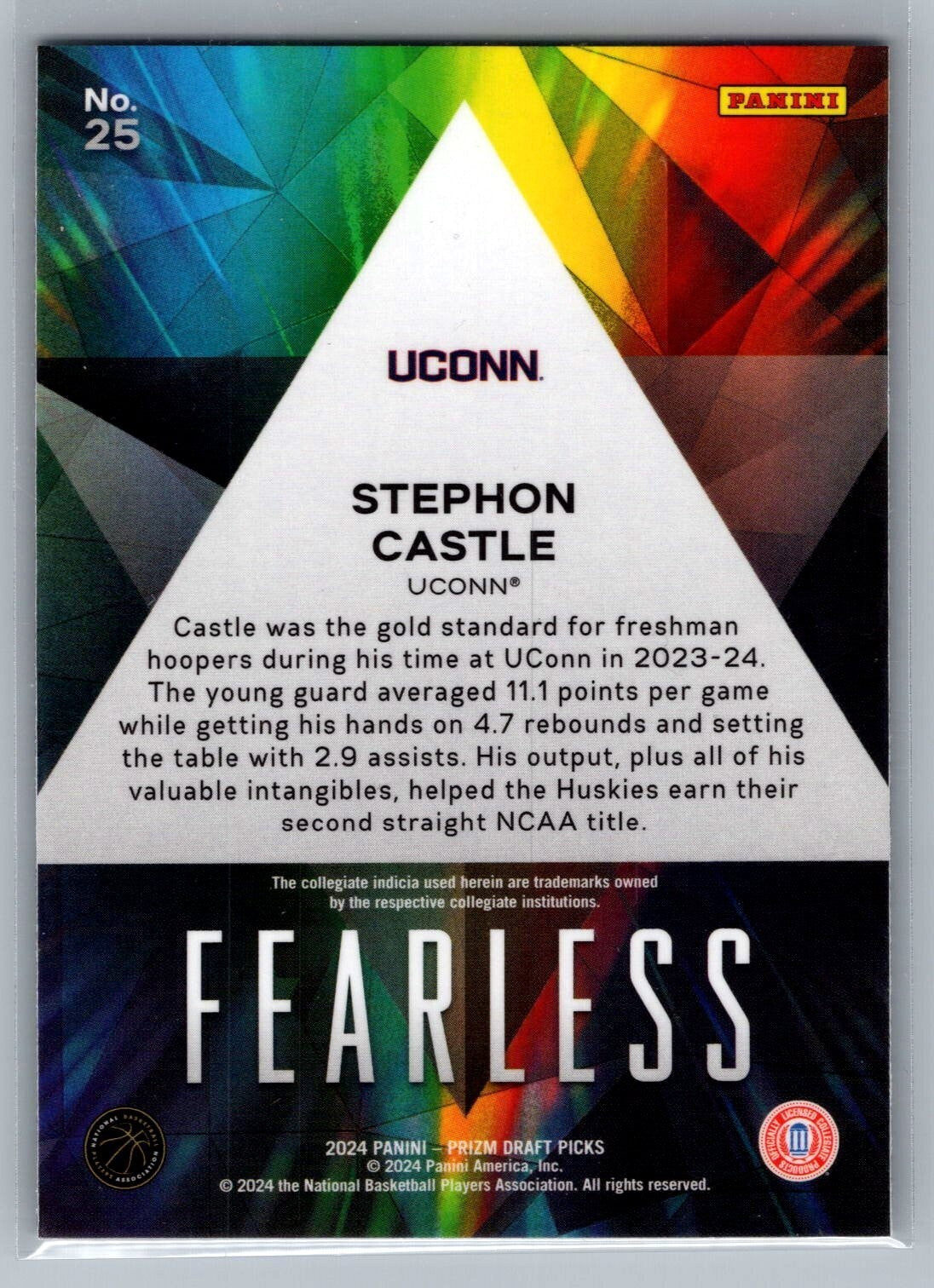 2024-25 Panini Prizm Draft Picks Fearless #25 Stephon Castle