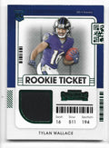 2021 Panini Contenders Rookie Ticket Swatches #36 Tylan Wallace Jersey - NM