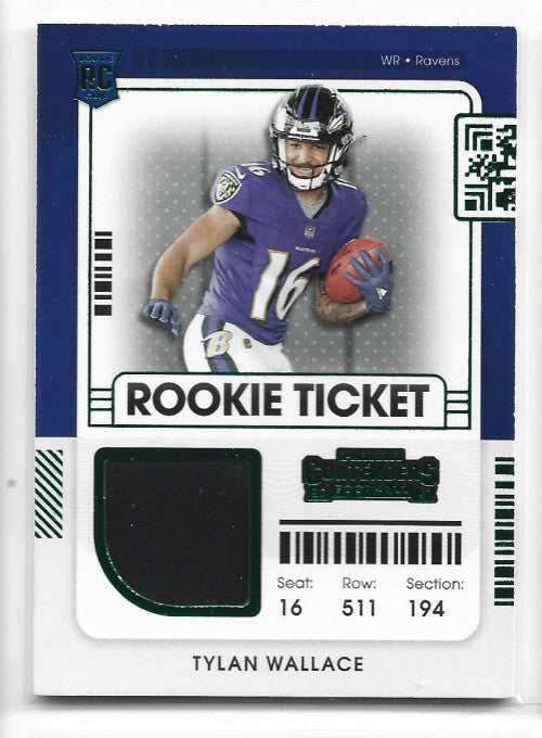 2021 Panini Contenders Rookie Ticket Swatches #36 Tylan Wallace Jersey - NM
