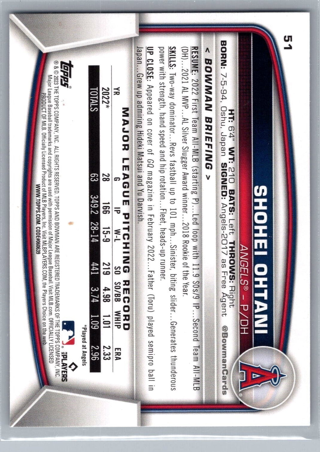 2023 Bowman #51 Shohei Ohtani