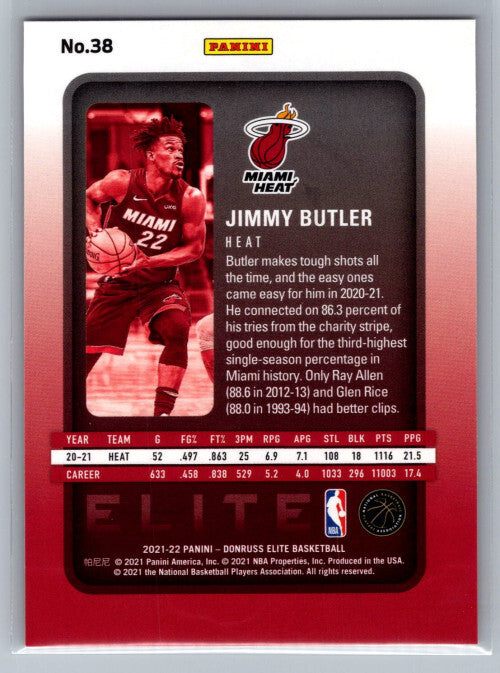2021-22 Elite Orange #38 Jimmy Butler - NM