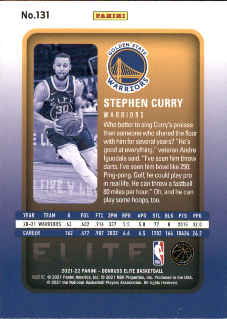 2021-22 Elite #131 Stephen Curry - NM