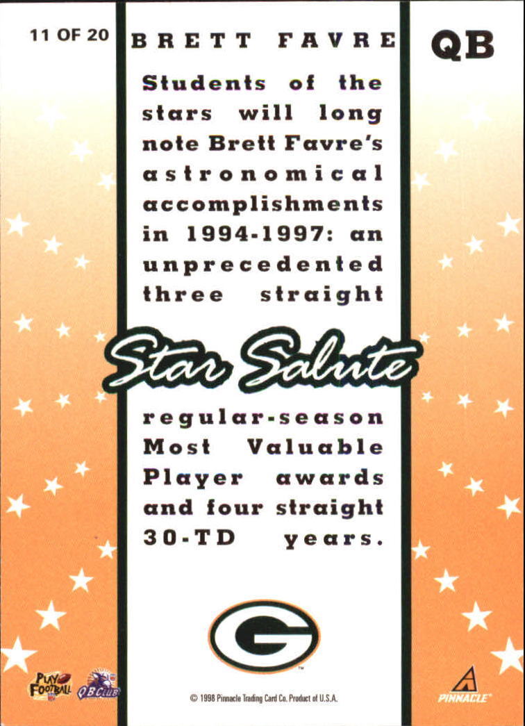1998 Score Star Salute #11 Brett Favre - NM