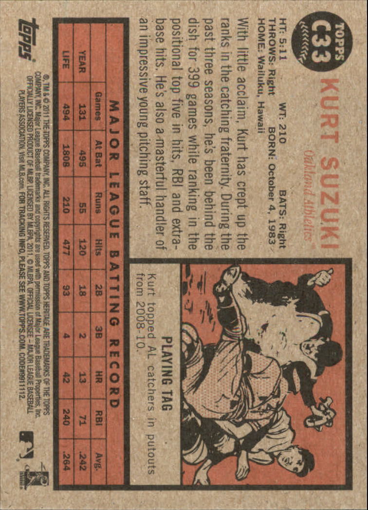 2011 Topps Heritage Black #C33 Kurt Suzuki - NM