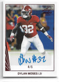 2021 Leaf Ultimate Draft Future Stars Autographs Red #DM1 Dylan Moses Auto 4/5
