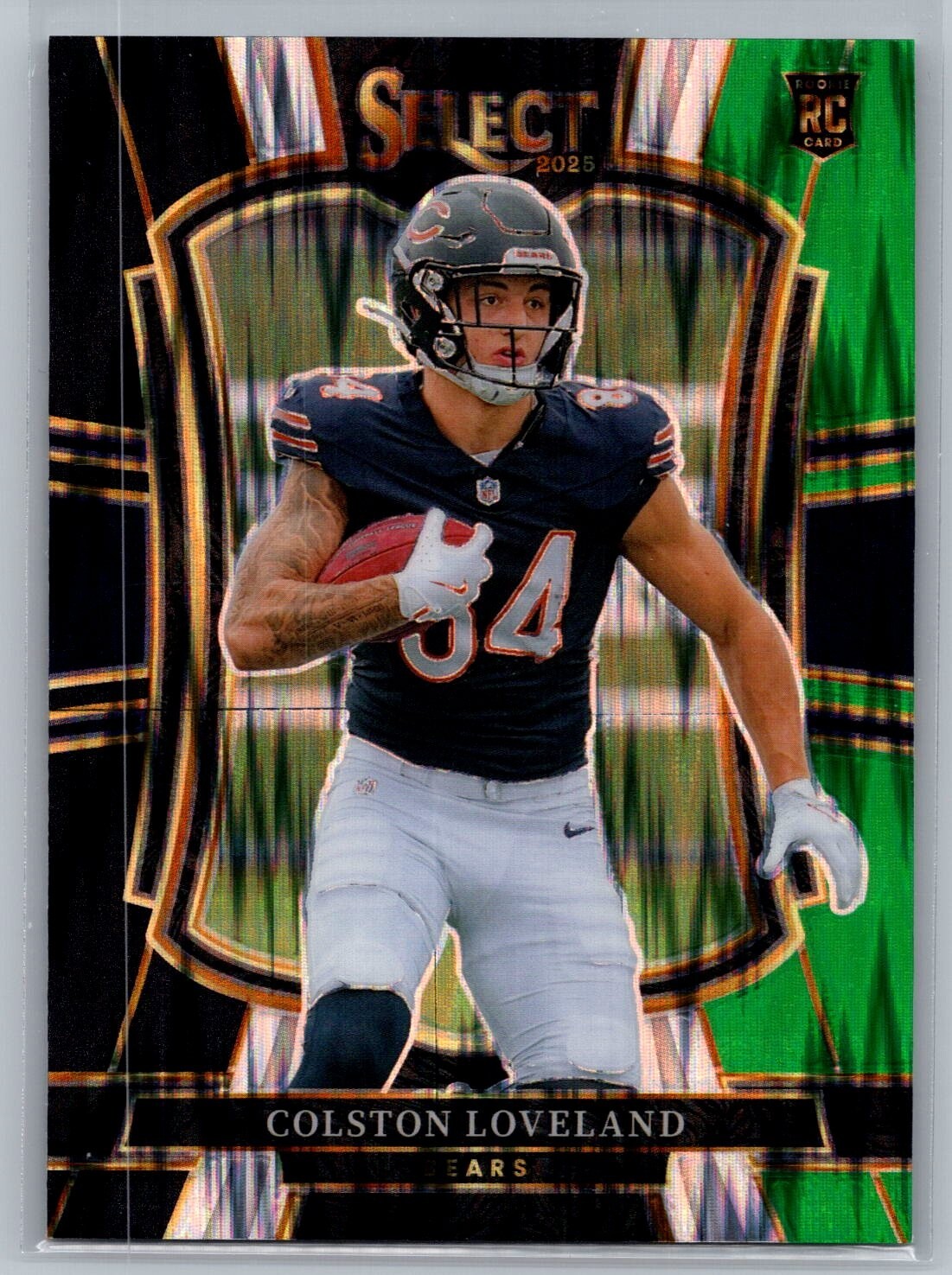 2025 Select Prizm Black and Green Shock #172 Colston Loveland - NM