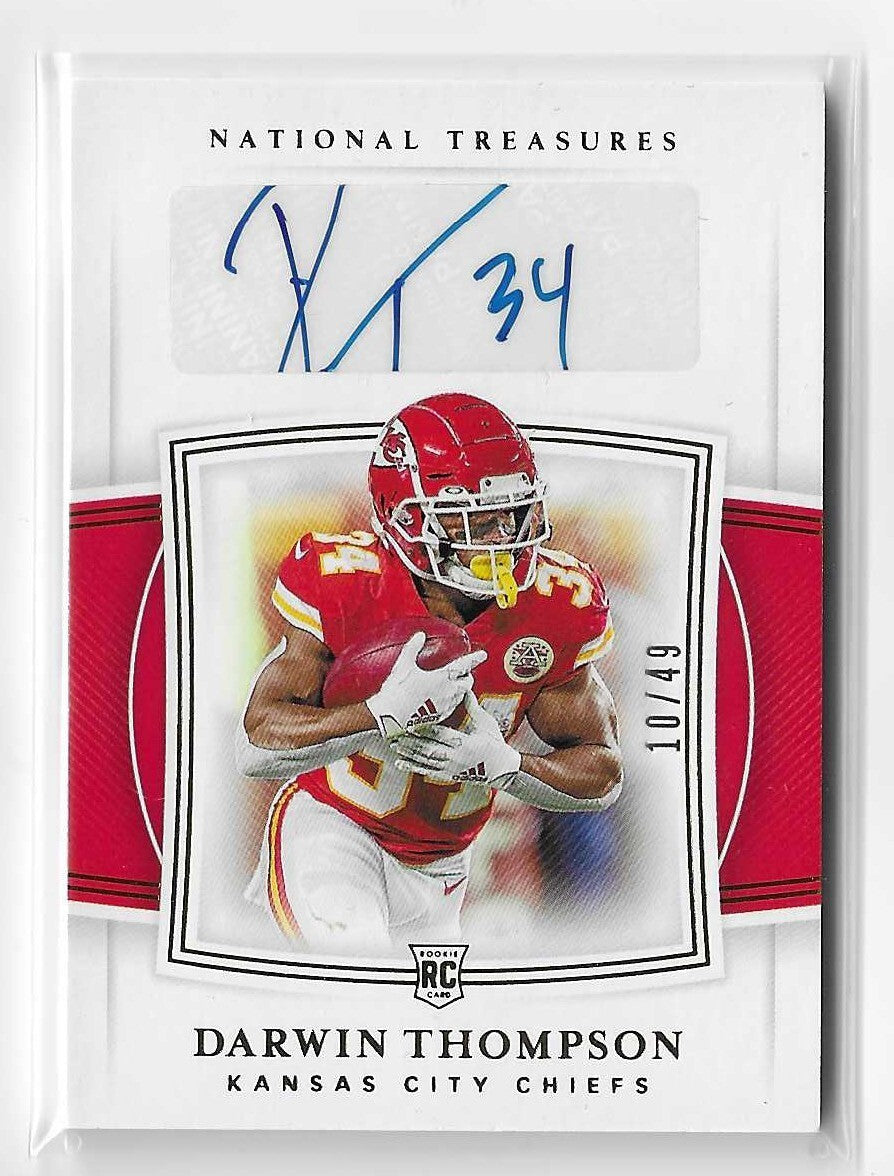 2019 Panini National Treasures Gold #118 Darwin Thompson AU 10/49