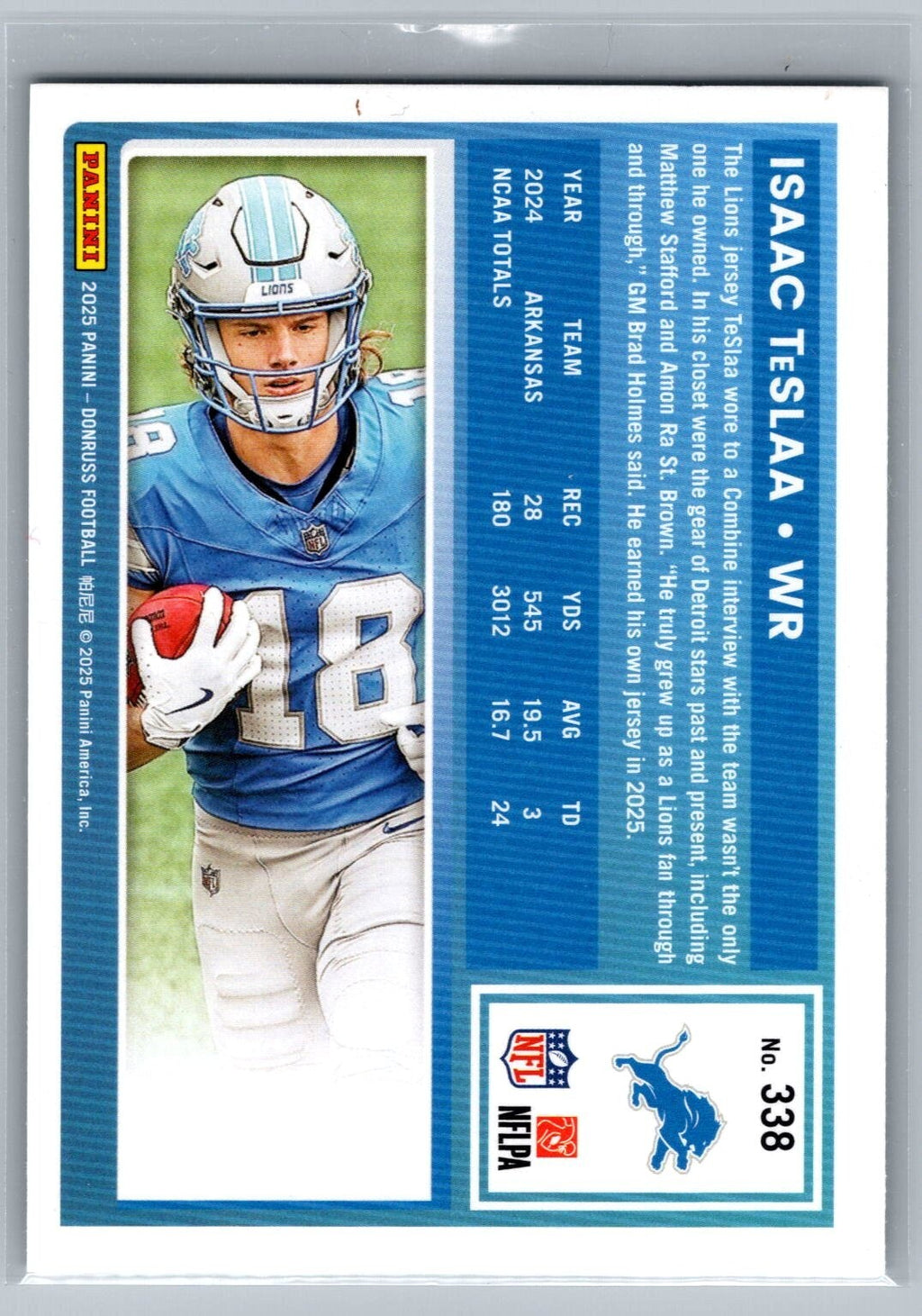 2025 Donruss Press Proof Green #338 Isaac TeSlaa RR - NM