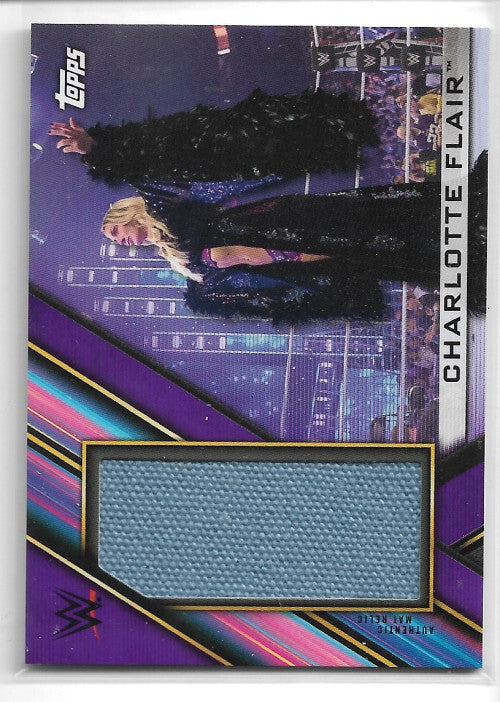 2020 Topps WWE Women's Division Mat Relics Purple #MRCF Charlotte Flair 25/99