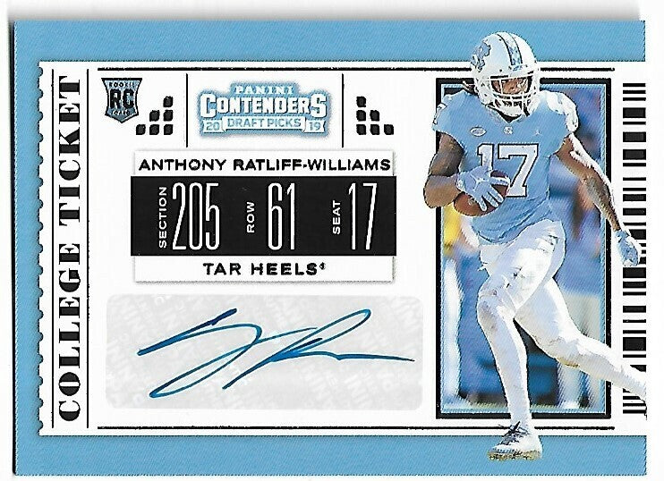 ANTHONY RATLIFF-WILLIAMS 2019 Panini Contenders Draft Picks #159 Auto RC TITANS