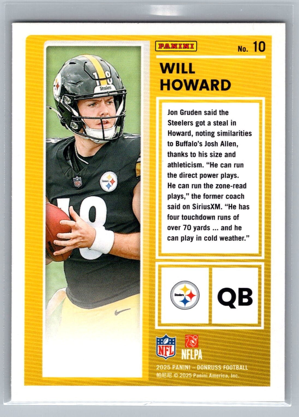 2025 Donruss The Rookies #10 Will Howard - NM