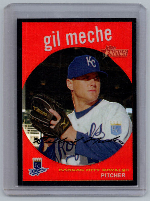 2008 Topps Heritage Chrome Refractors Black #C154 Gil Meche 43/59 - NM