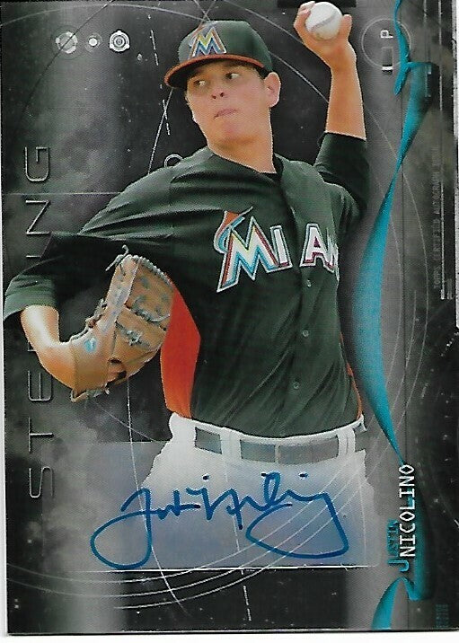 JUSTIN NICOLINO 2014 Bowman Sterling Prospect Autographs #BSPAJN MARLINS