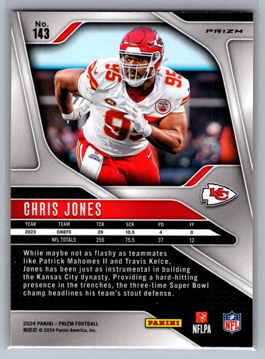 2024 Panini Prizm #143 Chris Jones Lazer