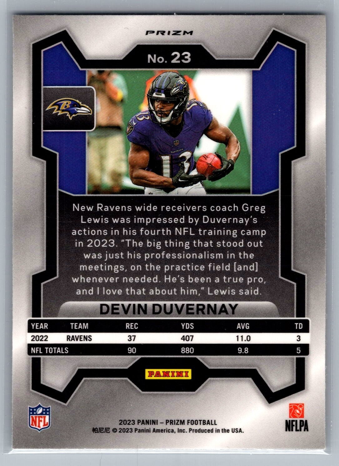 2023 Panini Prizm #23 Devin Duvernay Silver