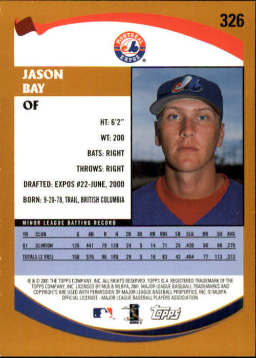 2002 Topps #326 Jason Bay PROS RC - NM