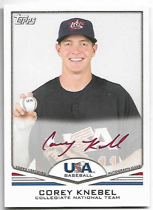 COREY KNEBEL 2011 USA Baseball Autographs Red #A10 26/99 BREWERS