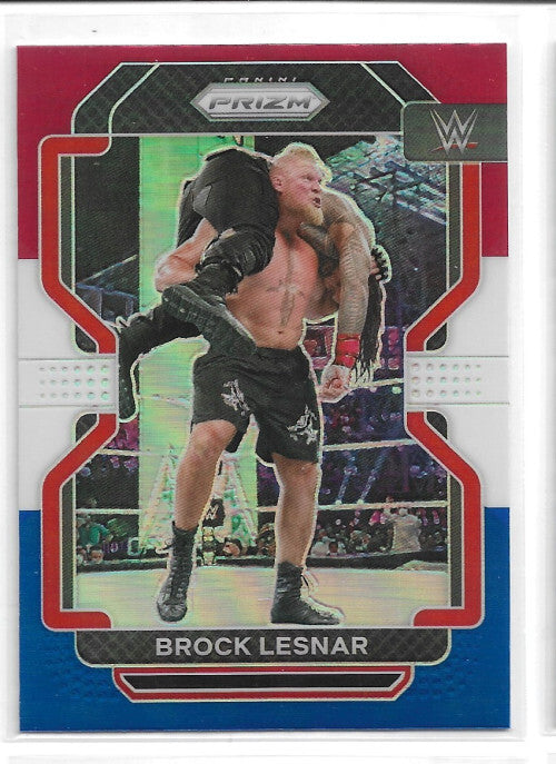 2022 Panini Prizm WWE Prizms Red White and Blue #135 Brock Lesnar - NM