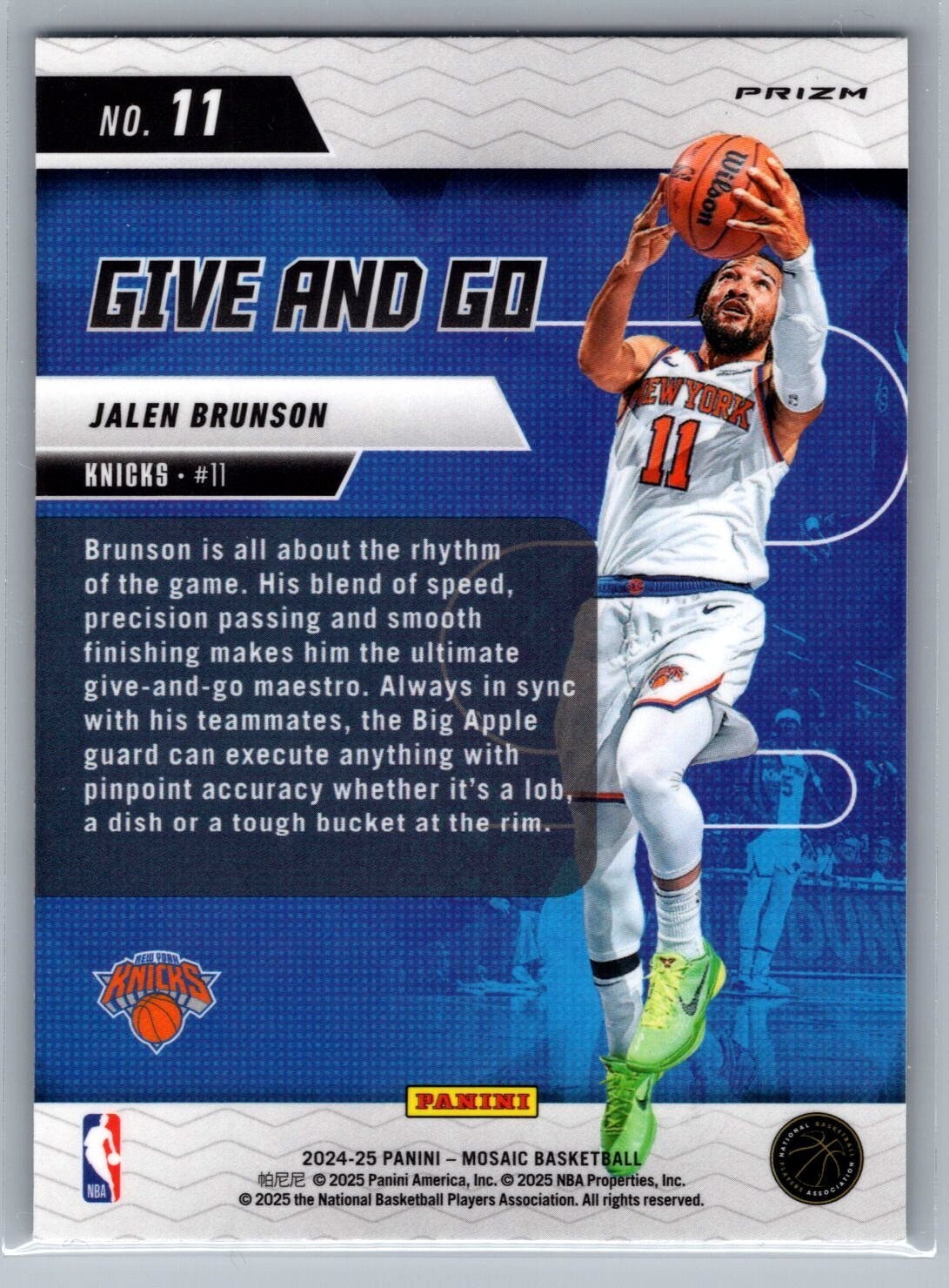2024-25 Panini Mosaic Give and Go Mosaic #11 Jalen Brunson