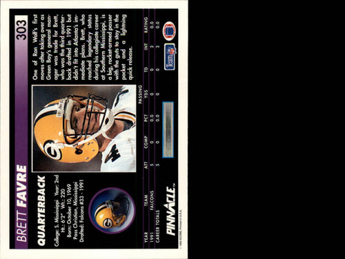 1992 Pinnacle #303 Brett Favre - NM
