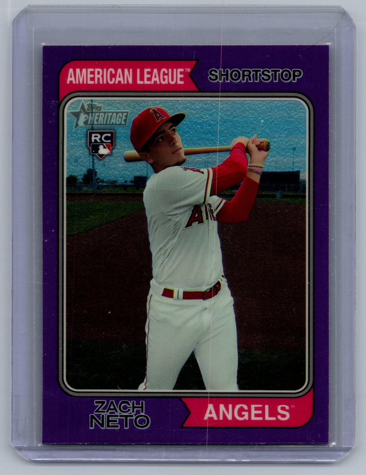 2023 Topps Heritage Chrome Purple Refractors #700 Zach Neto - NM