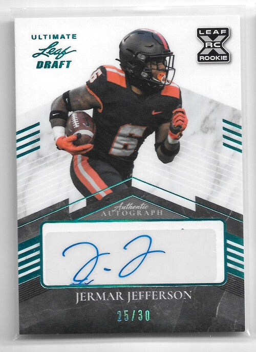 2021 Leaf Ultimate Draft Platinum Spectrum #JJ2 Jermar Jefferson Auto 25/30