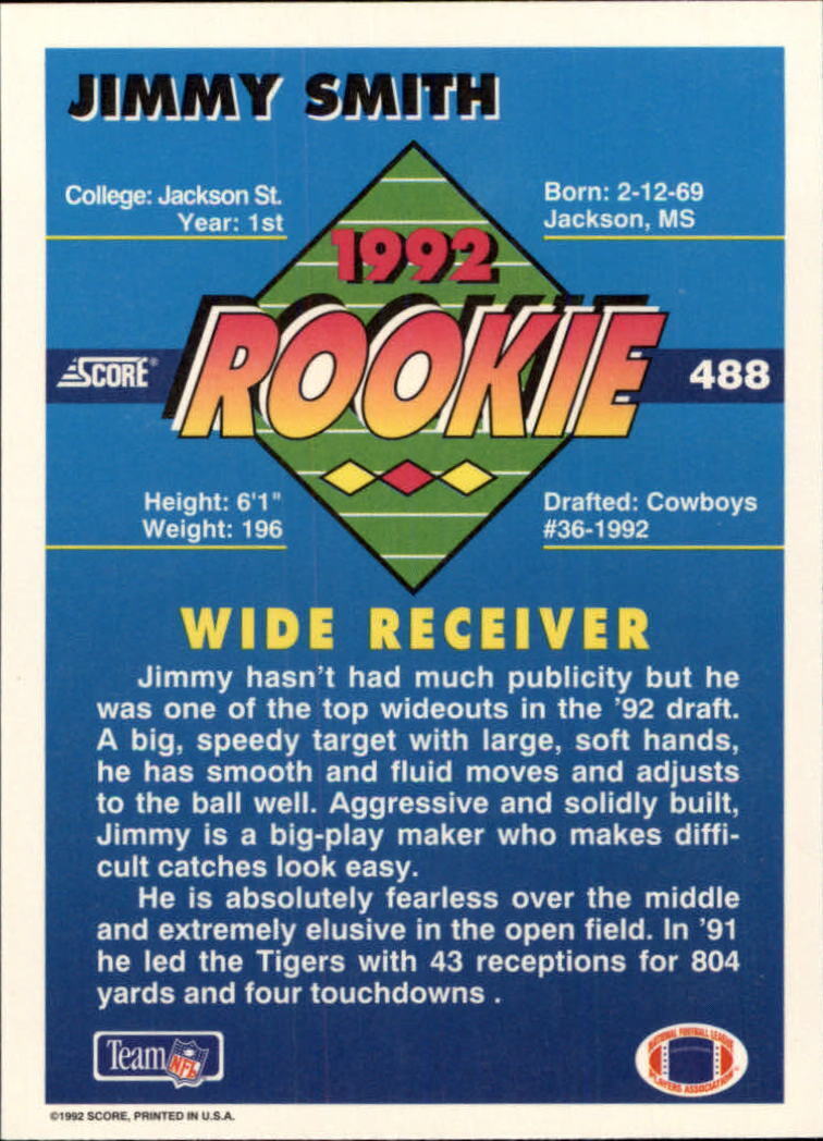 1992 Score #488 Jimmy Smith RC - NM