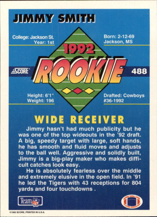 1992 Score #488 Jimmy Smith RC - NM