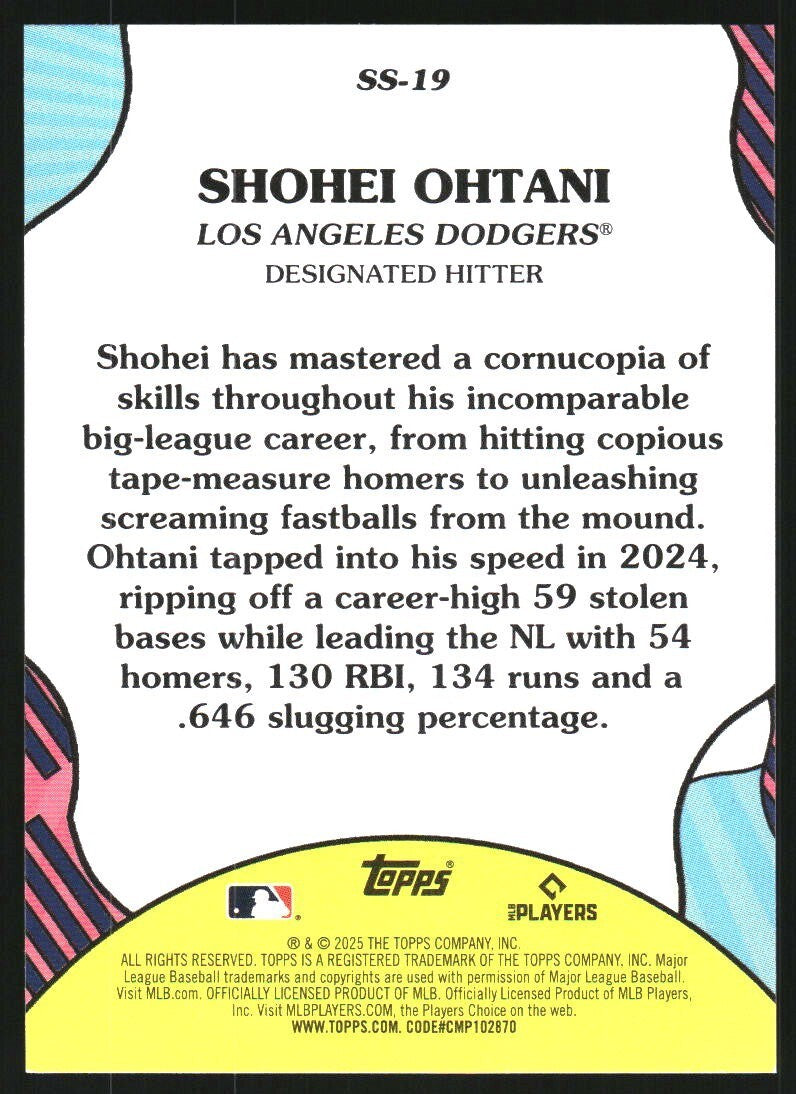 2025 Topps Summer Superstars #SS19 Shohei Ohtani - NM