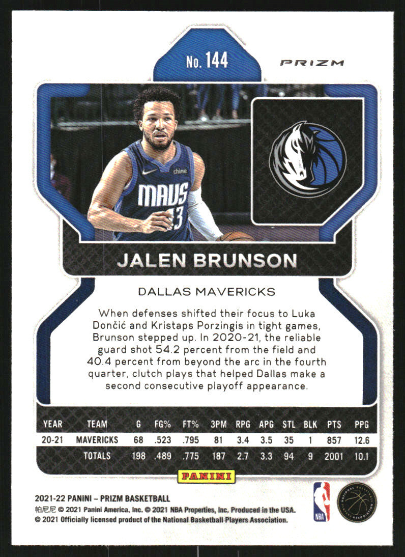 2021-22 Panini Prizm Prizms Silver #144 Jalen Brunson - NM