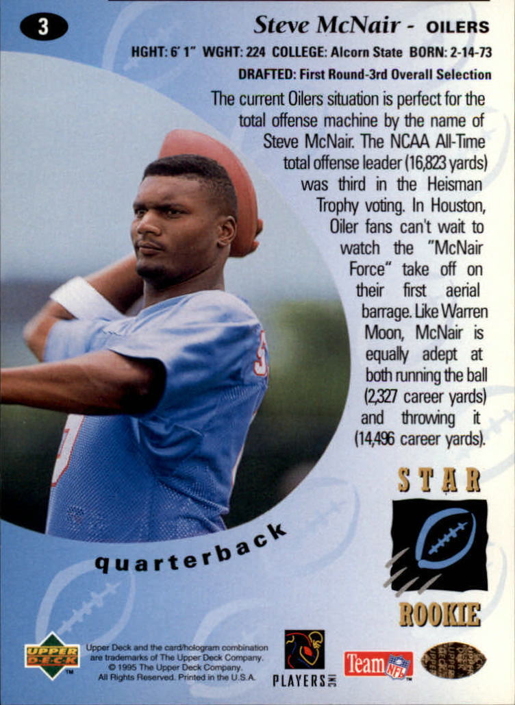 1995 Upper Deck #3 Steve McNair RC - NM