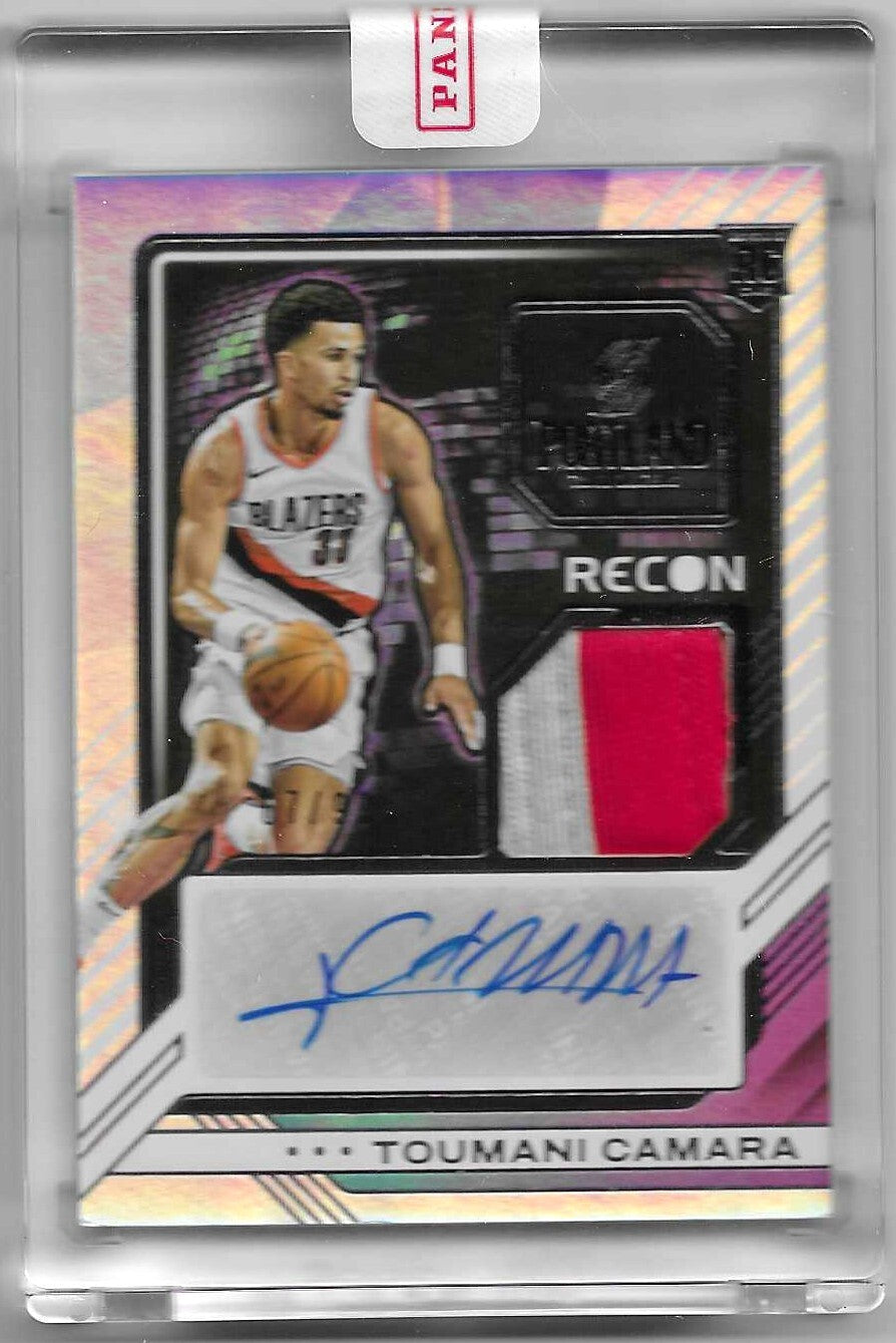 2023-24 Panini Recon Novice Patch Autographs #20 Toumani Camara RC  #'d 67/99