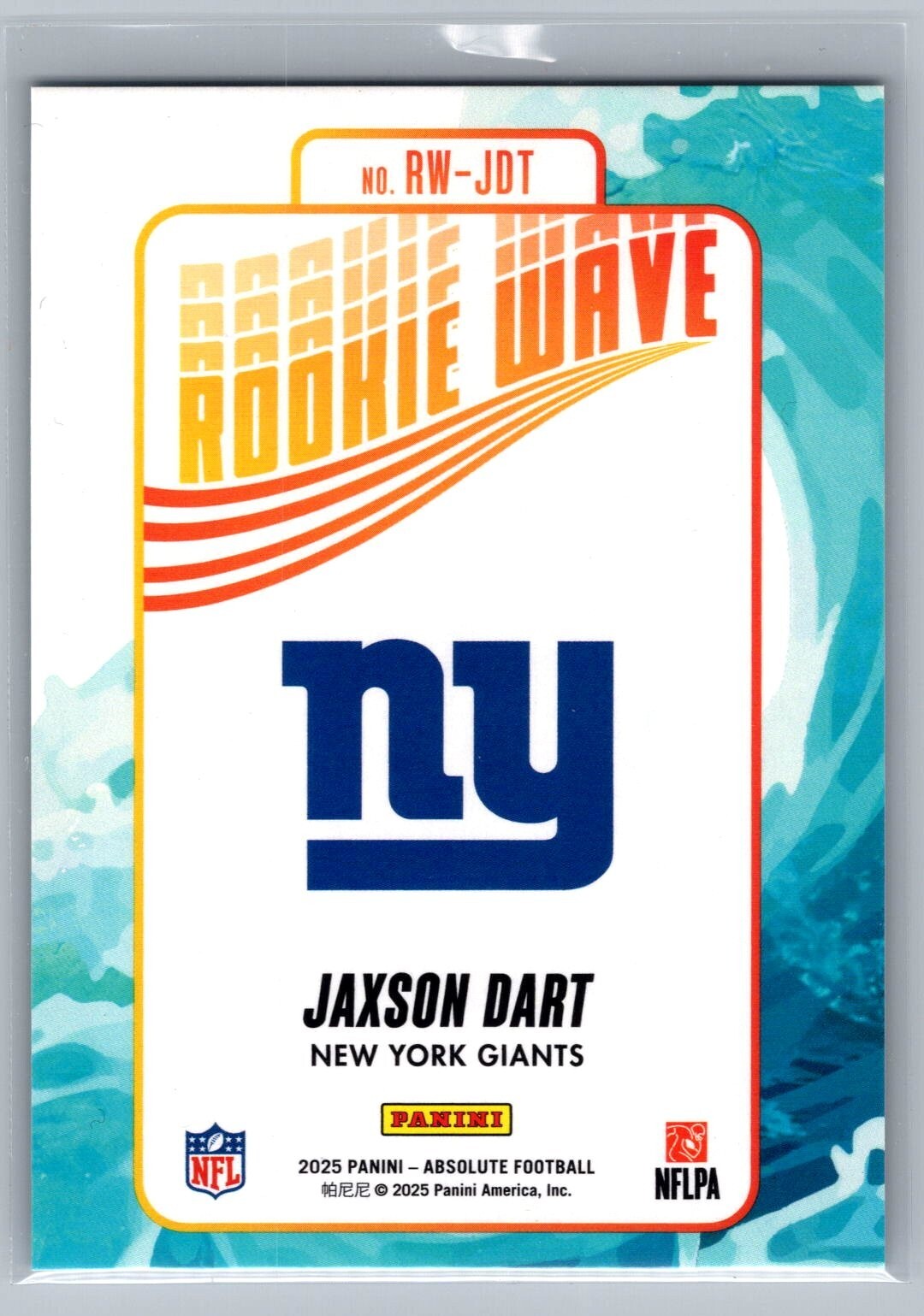 2025 Panini Absolute #RW-JDT Jaxson Dart Rookie Wave