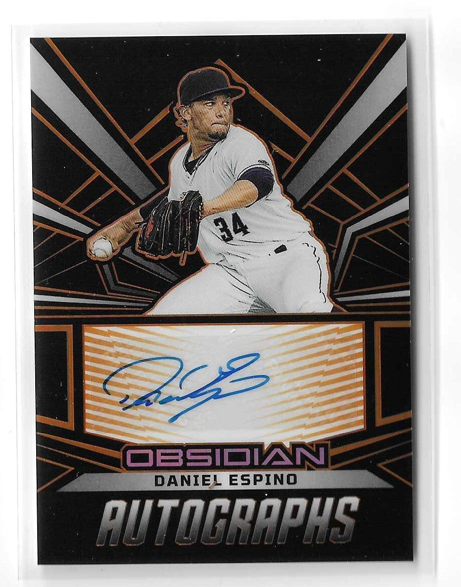 2023 Chronicles Obsidian Autographs Electric Etch Orange #38 Daniel Espino 12/35