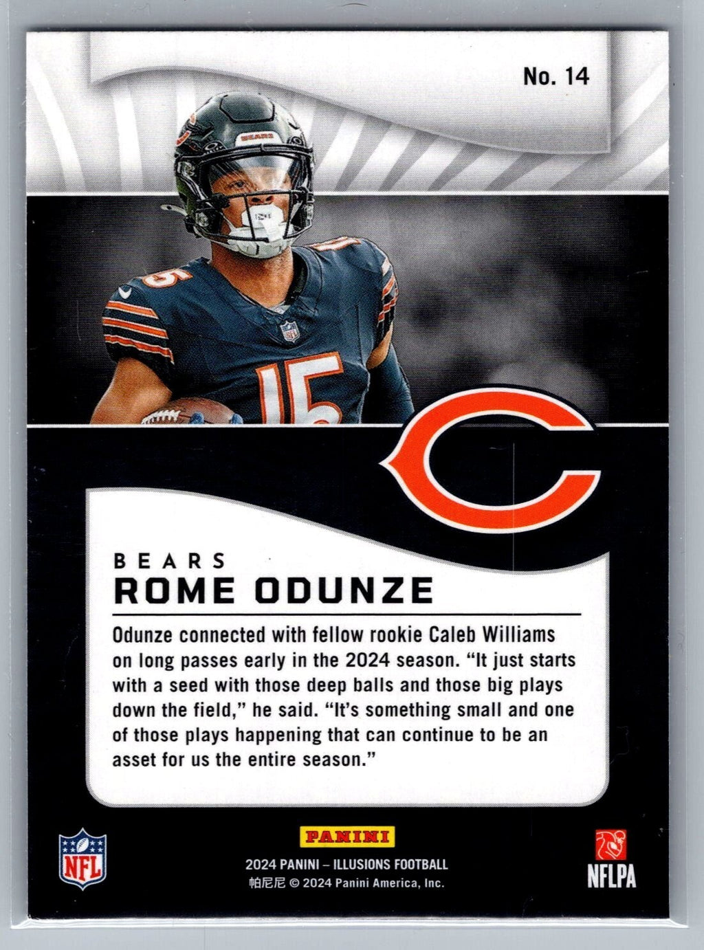 2024 Panini Illusions #14 Rome Odunze RC