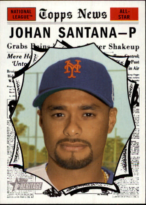 2010 Topps Heritage #498 Johan Santana AS SP - NM