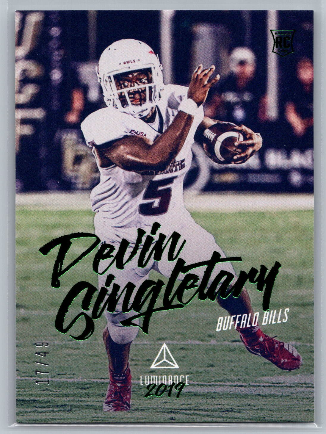 2019 Panini Luminance #160 Devin Singletary Green 17/49