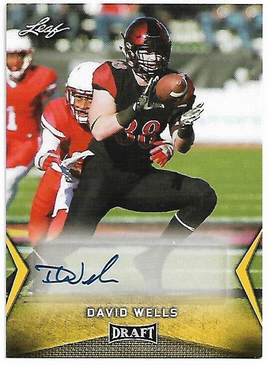 DAVID WELLS 2018 Leaf Draft Autographs Gold #BADW2 CHIEFS SAN DIEGO STATE