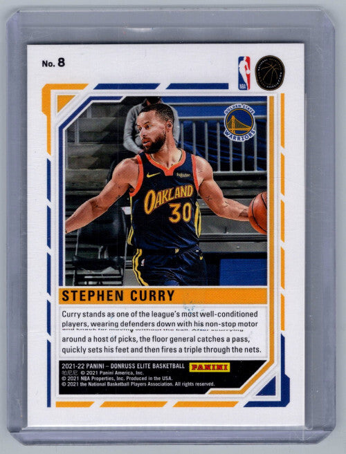 2021-22 Elite Primary Colors Purple #8 Stephen Curry 6/49 - NM