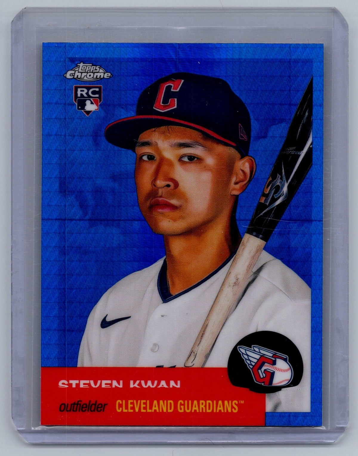 2022 Topps Chrome Platinum Anniversary Blue Prism Refractors #65 Steven Kwan