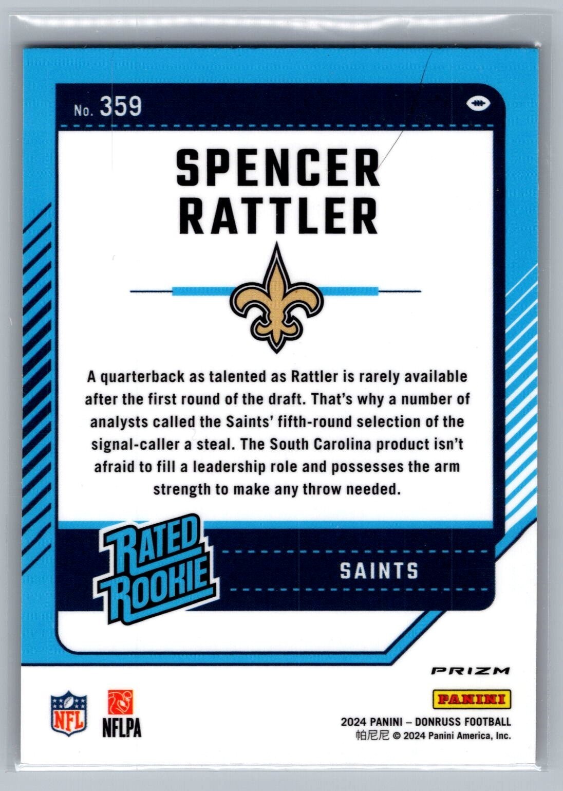 2024 Donruss Optic Rated Rookies Preview Red Wave #359 Spencer Rattler