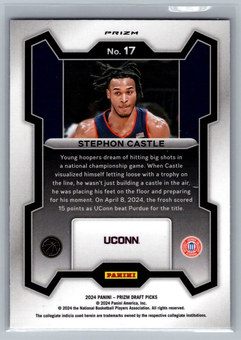 2024-25 Panini Prizm Draft Picks Prizms Purple Wave #17 Stephon Castle