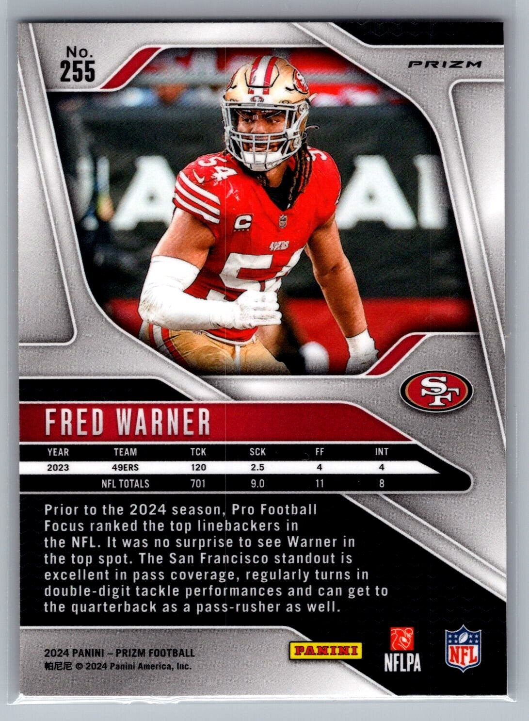 2024 Panini Prizm #255 Fred Warner Lazer