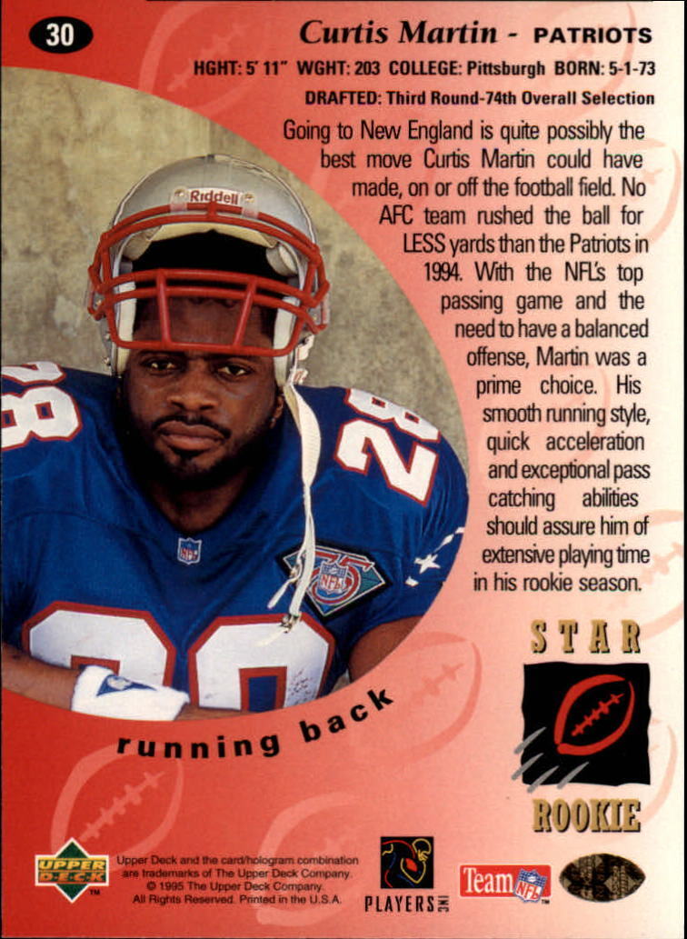 1995 Upper Deck #30 Curtis Martin RC - NM
