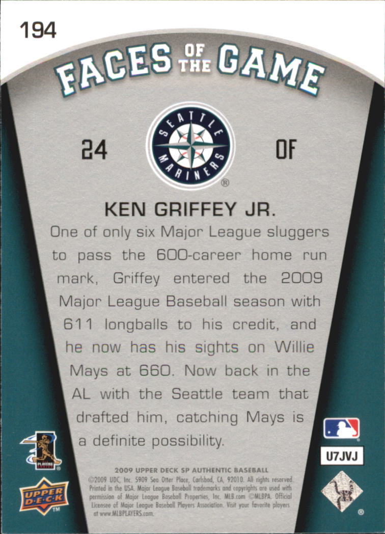 2009 SP Authentic #194 Ken Griffey Jr. FG SP - NM