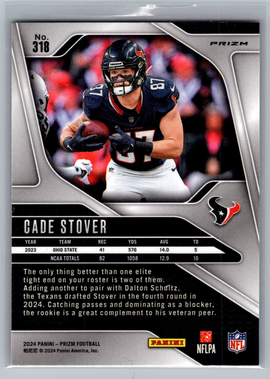 2024 Panini Prizm #318 Cade Stover RC Lazer