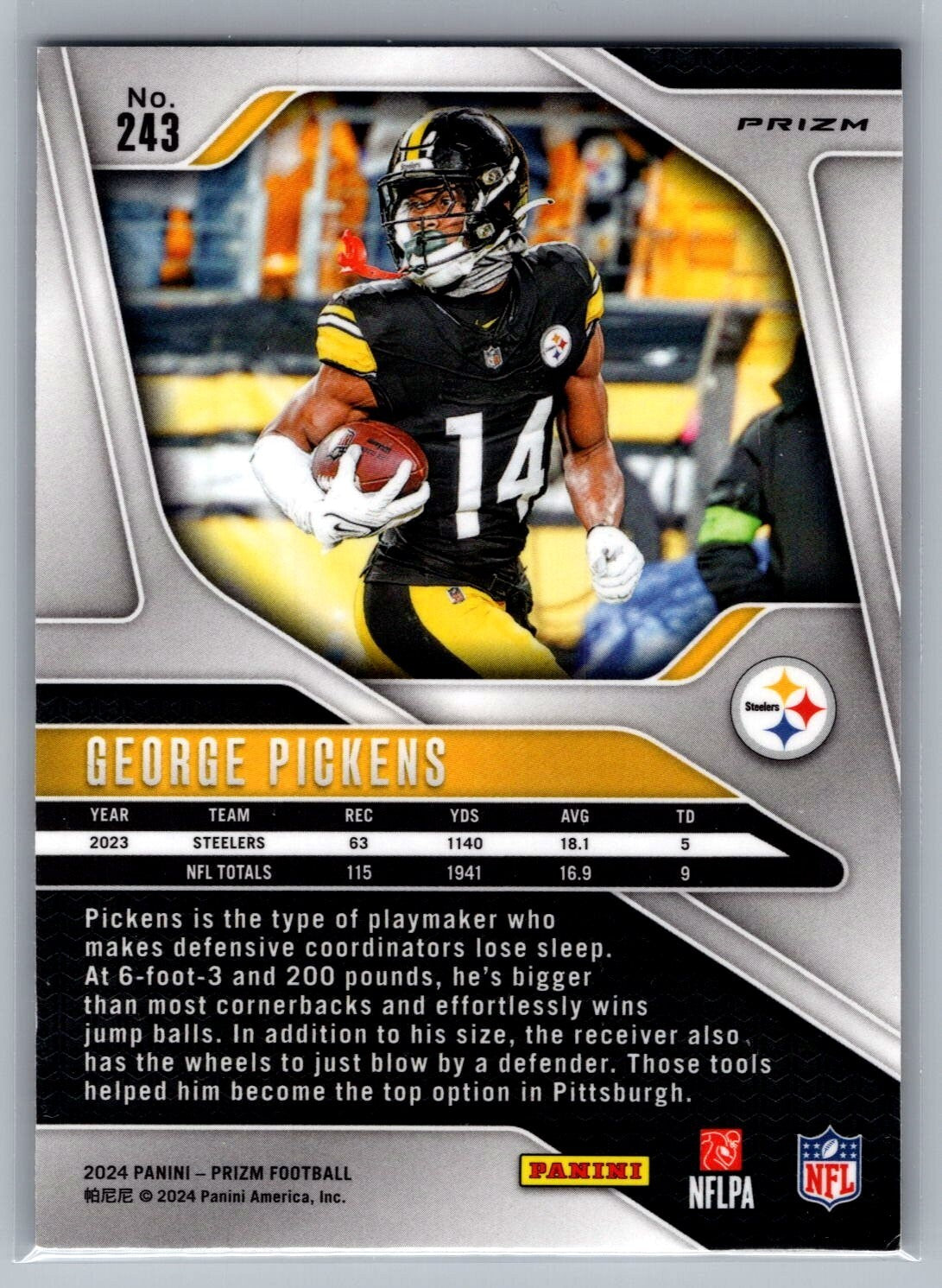 2024 Panini Prizm #243 George Pickens Red White and Blue