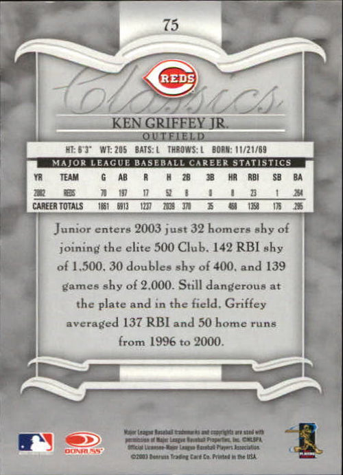 2003 Donruss Classics #75 Ken Griffey Jr. - NM